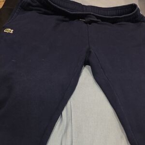 Lacoste Navy Blue Mens Tapered  Sweatpants with Crocodile Logo